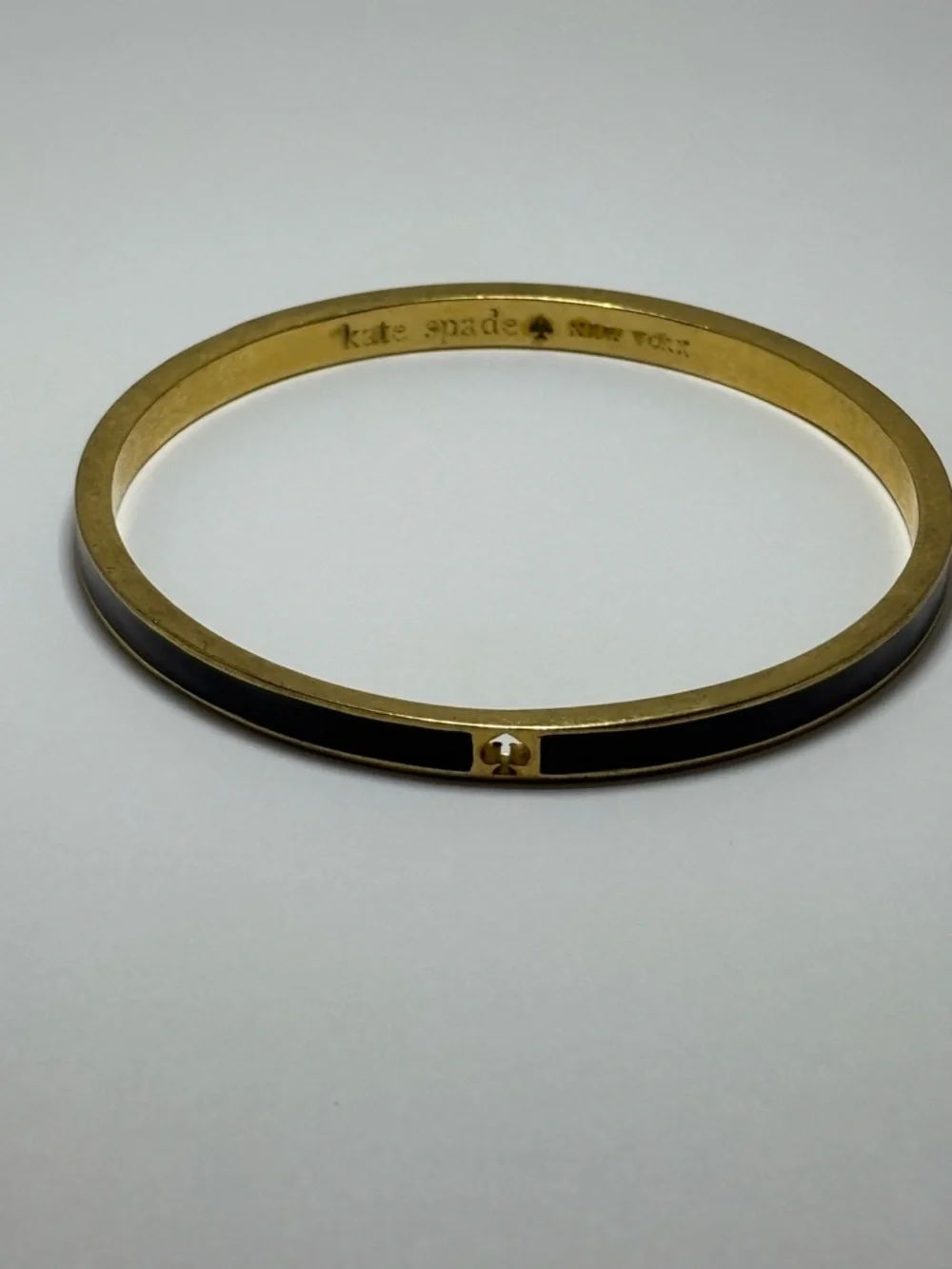 kate spade Gold and Black Enamel Slim Bangle Bracelet - Picture 5 of 5